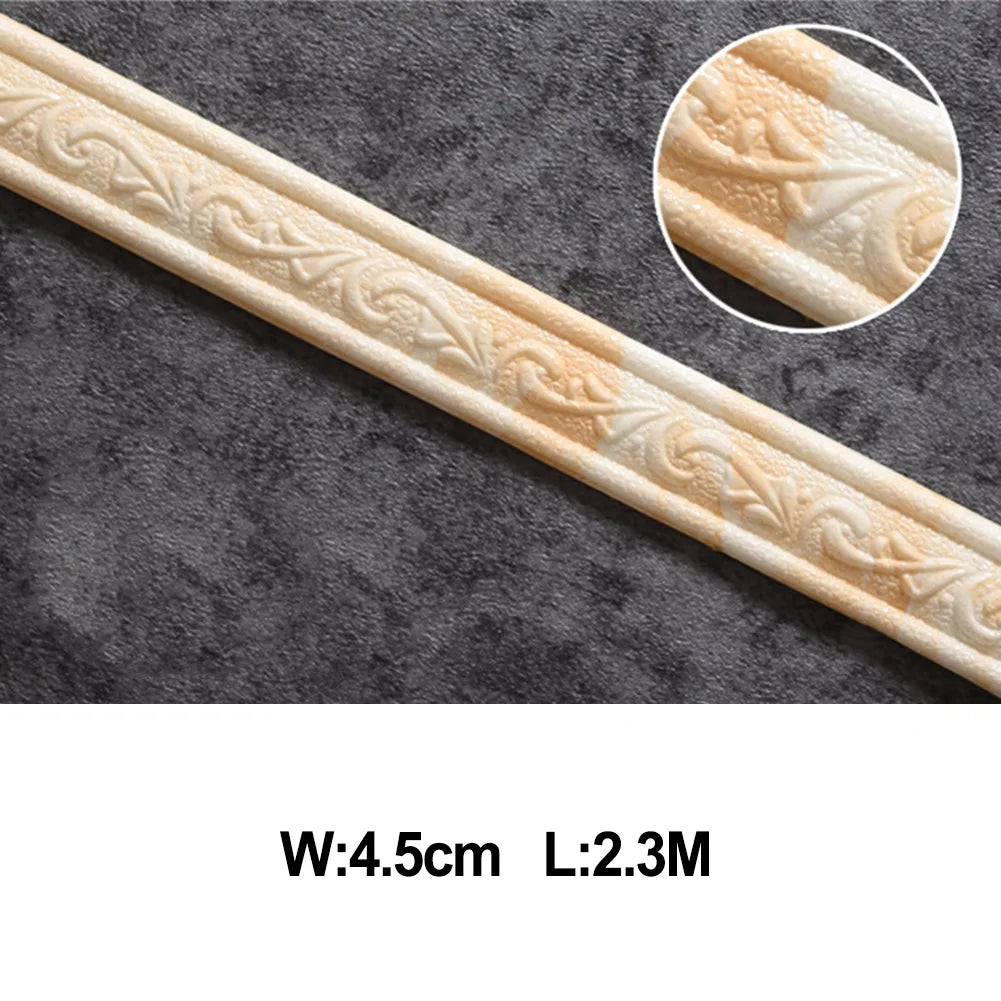 3D Decorative Foam Wall Trim | Self-Adhesive Skirting Border Strip additional angle