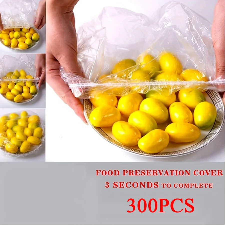 100 Piece Disposable Fresh Keeping Cover | Plastic Food Storage Covers Reusable Bowl Cov detail view