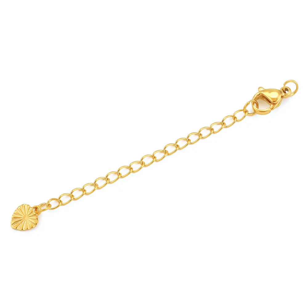 10pcs Stainless Steel Extension Extended Tail Chains With Lobster Clasps For Bracelet close-up view