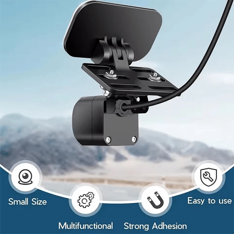 Universal Rear Camera Mount: ABS Windshield Bracket, No-Drill Peel & Stick, Adjustabl alternate view