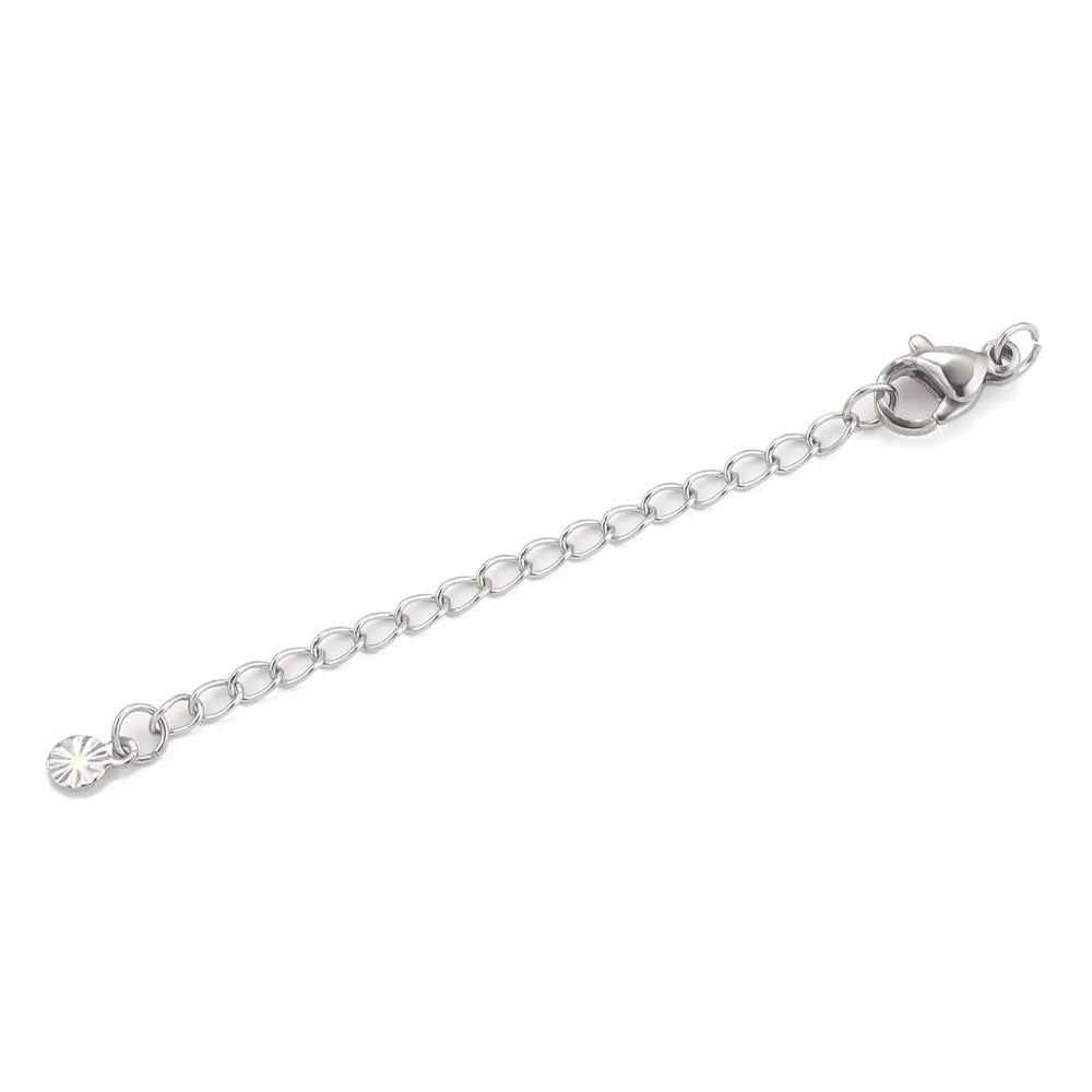 10pcs Stainless Steel Extension Extended Tail Chains With Lobster Clasps For Bracelet lifestyle view