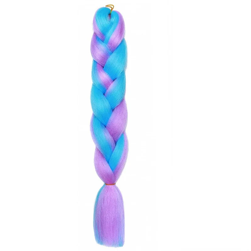 24Inch Synthetic Yaki Braids Hair Ombre Braiding Hair Jumbo Braid DIY Green Hair Exte alternate view