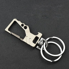 Heavy Duty Keychain Bottle Opener Carabiner | Metal Key Ring for Men and Women close-up view