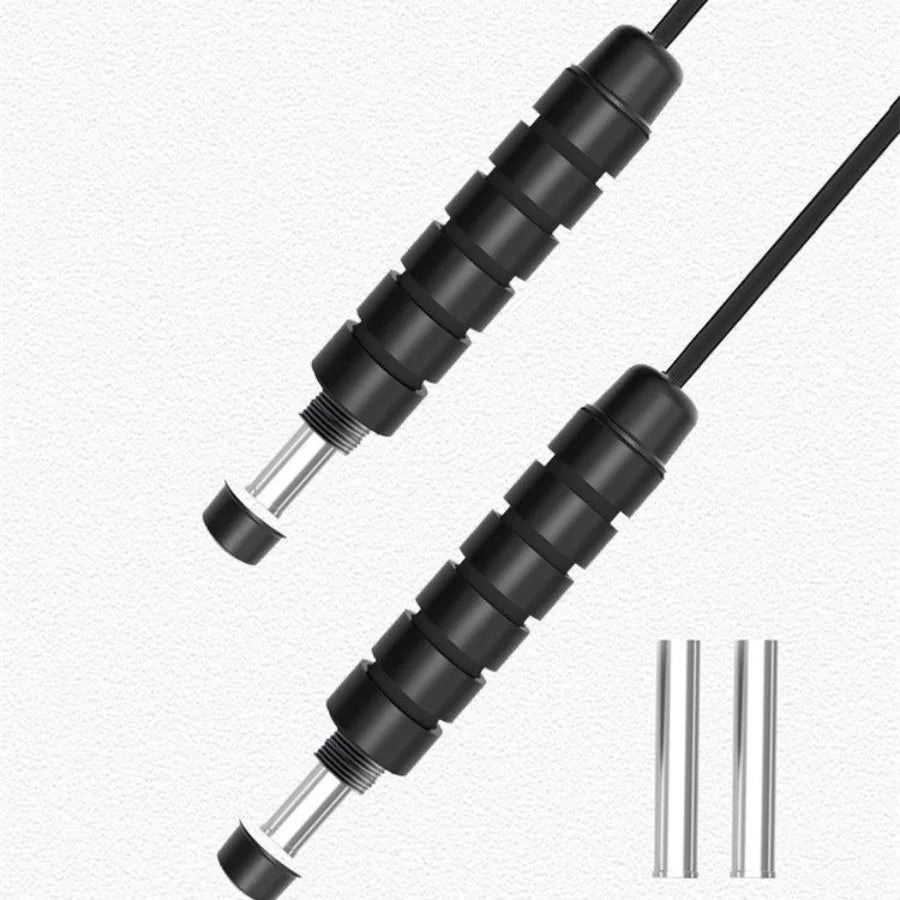 Black PVC Jump Rope with Patented Steel Wire | Fitness Cardio Training detail view