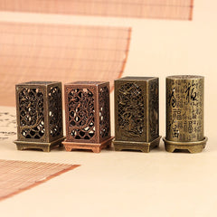 Square Vertical Incense Burner | Small Xiangyun Alloy Holder for Indoor Aromatherapy detail view