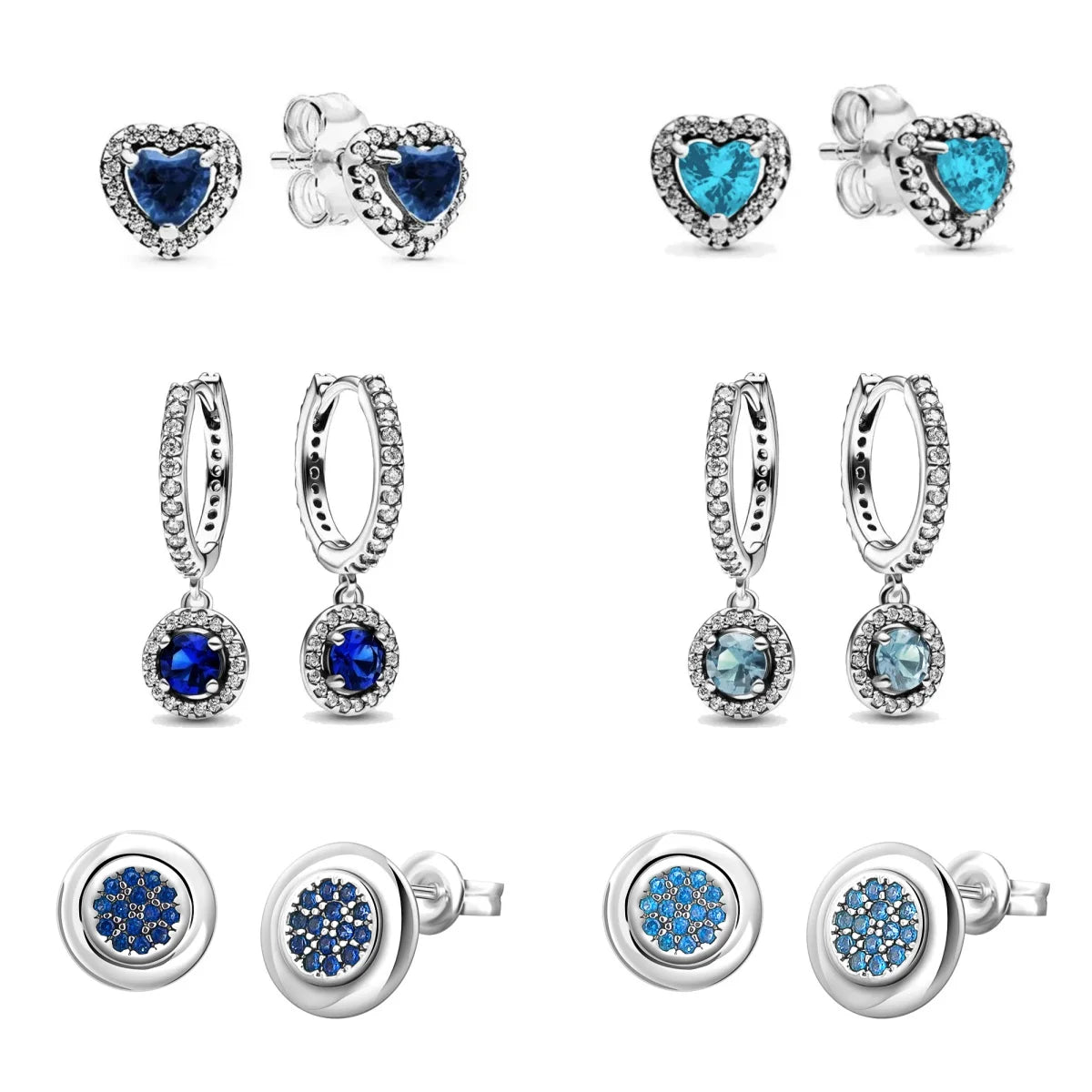 2026 Hot Selling 925 Sterling Silver Heart-Shaped Colored Zircon Exquisite Earrings, alternate view