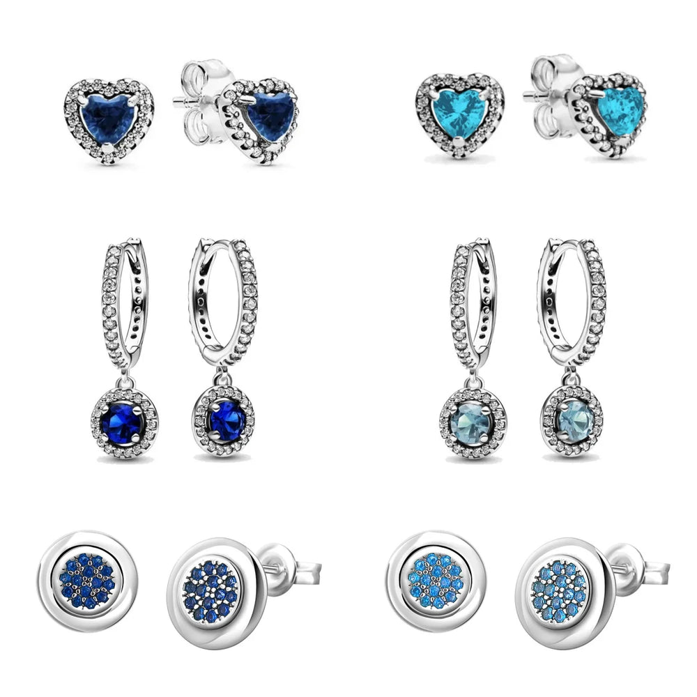2026 Hot Selling 925 Sterling Silver Heart-Shaped Colored Zircon Exquisite Earrings, alternate view