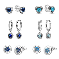 2026 Hot Selling 925 Sterling Silver Heart-Shaped Colored Zircon Exquisite Earrings, alternate view