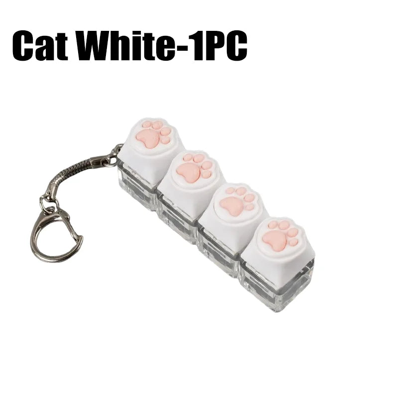 LED Light Keyboard Keychain Fidget Toy Clickable Button Stress Relief Portable Desk A lifestyle view