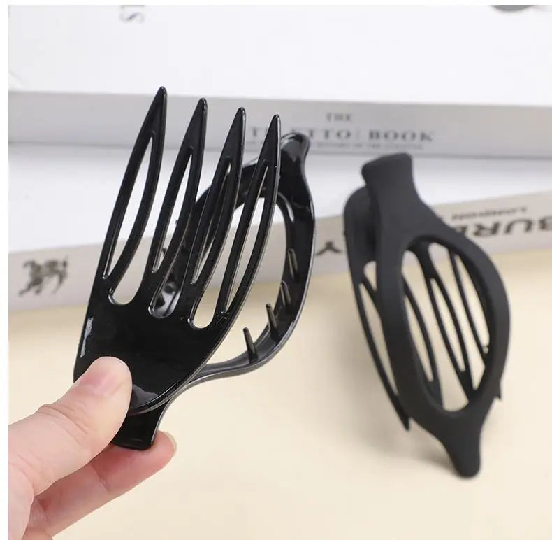 Grote Plastic Haarklauw Clip Matte Kleur Haarklemmen Grip Holte Ovale Geometrische additional angle