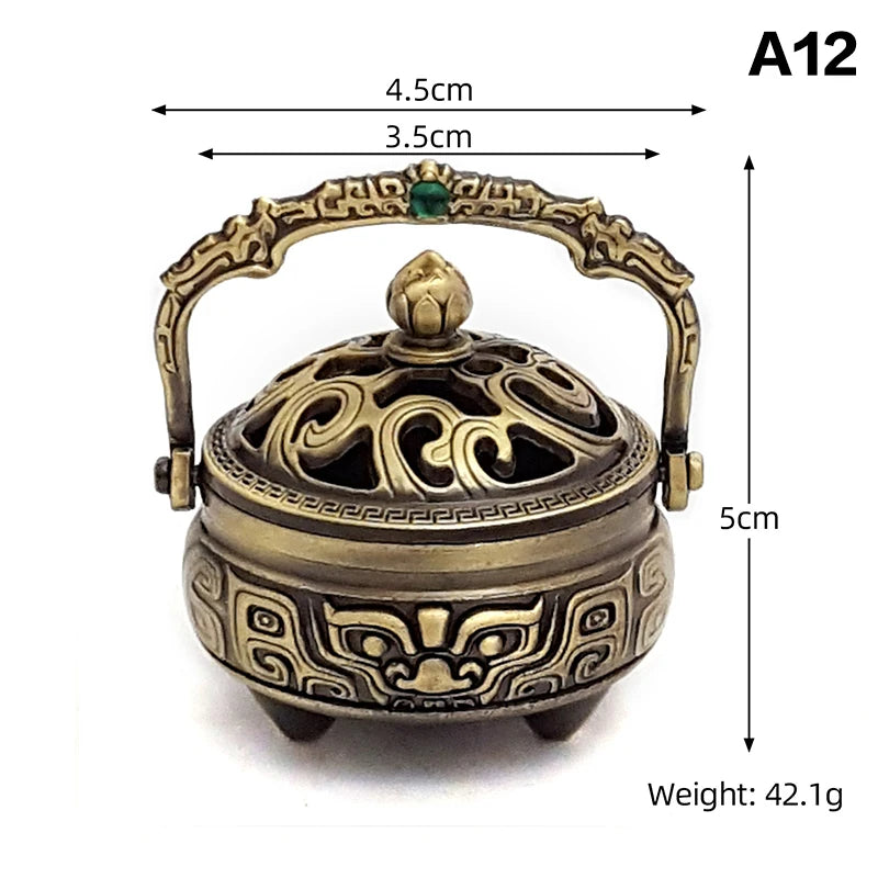 Alloy Lucky Incense Burner Bowl Incense Holder With Handle | Ancient Style Yoga Medit lifestyle view