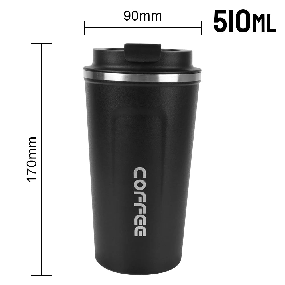 Thermo Cafe Double Stainless Steel Coffee Mug for Tea Water Coffee 380/510ML Leak_Proo close-up view
