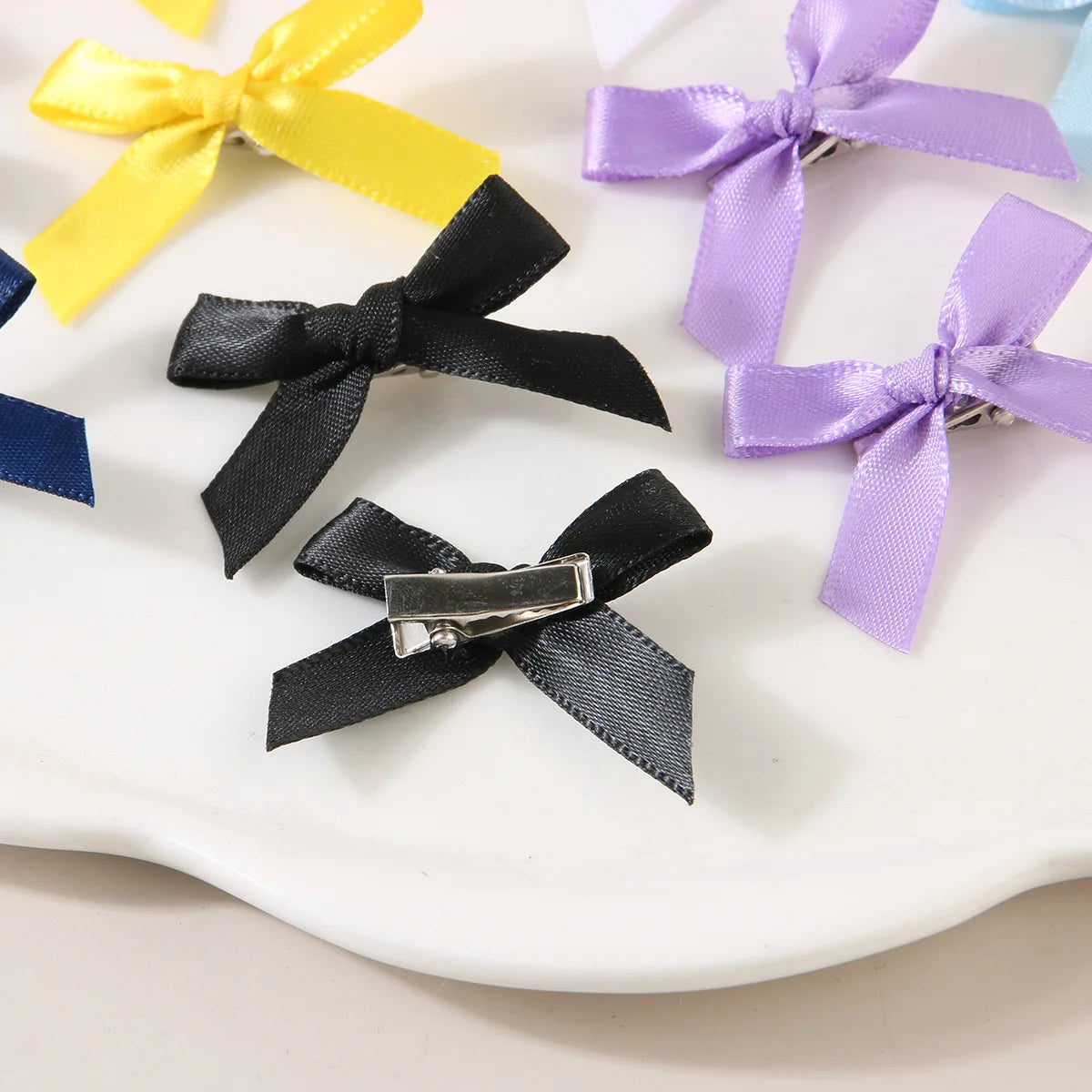 10pcs 4cm Cute Ribbon Bow Hair Clips Girls Korean Style Bowknot Mini Clip Hairpin Barret detail view