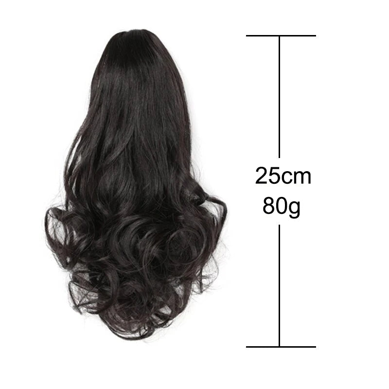 10Inch Synthetic Short Wavy Curly Ponytail Claw Clip in Hair Extension Brown Blonde B alternate view