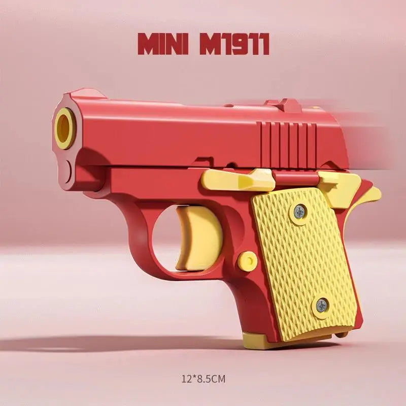 3D Printed Gravity Fidget Stress Relief Mini Pistol Toy | Manual Burst Decompression lifestyle view