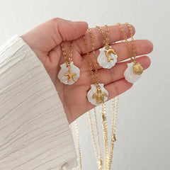 Gold Starfish Pendant Necklace for Women | Stainless Steel Beach Jewelry