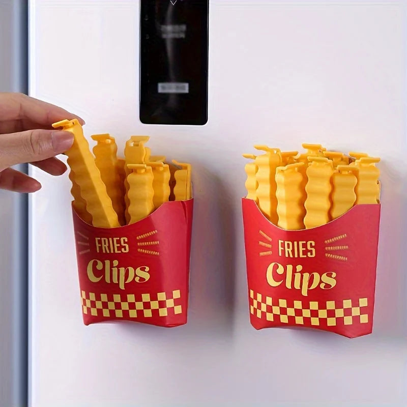 12 Piece Set of Potato Chip Shaped Sealing Clips and Snack Storage Boxes for Kitchen alternate view