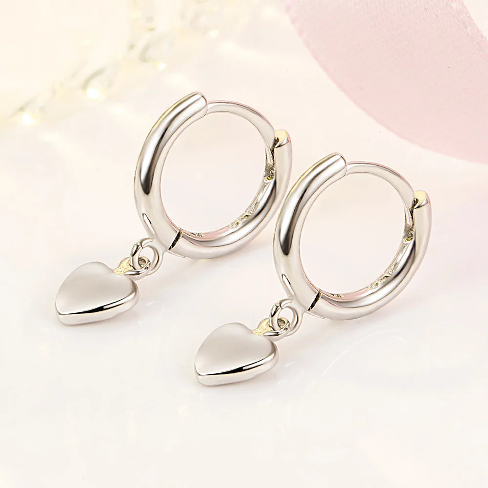High Quality 925 Silver Heart Ring Earrings For Women Luxury Designer Jewelry Novelties detail view