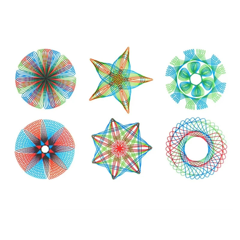 Funny Spirograph Drawing Toys Set Creative Gears Geometry Stencils Painting Templat additional angle