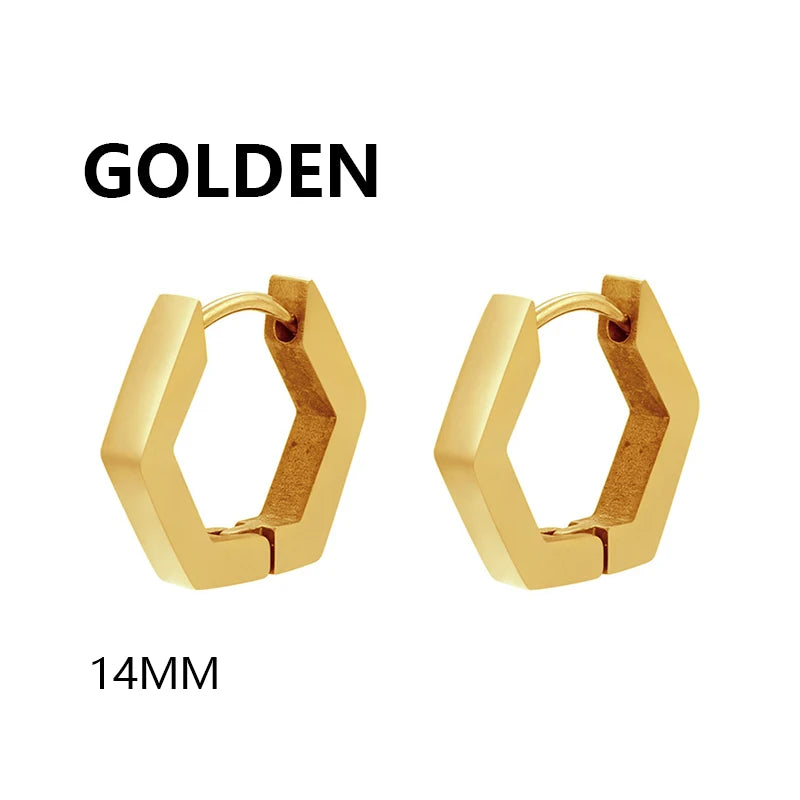 1 Pair Stainless Steel Geometric Triangle Unisex Punk Rock Earrings Women Men Piercing P detail view