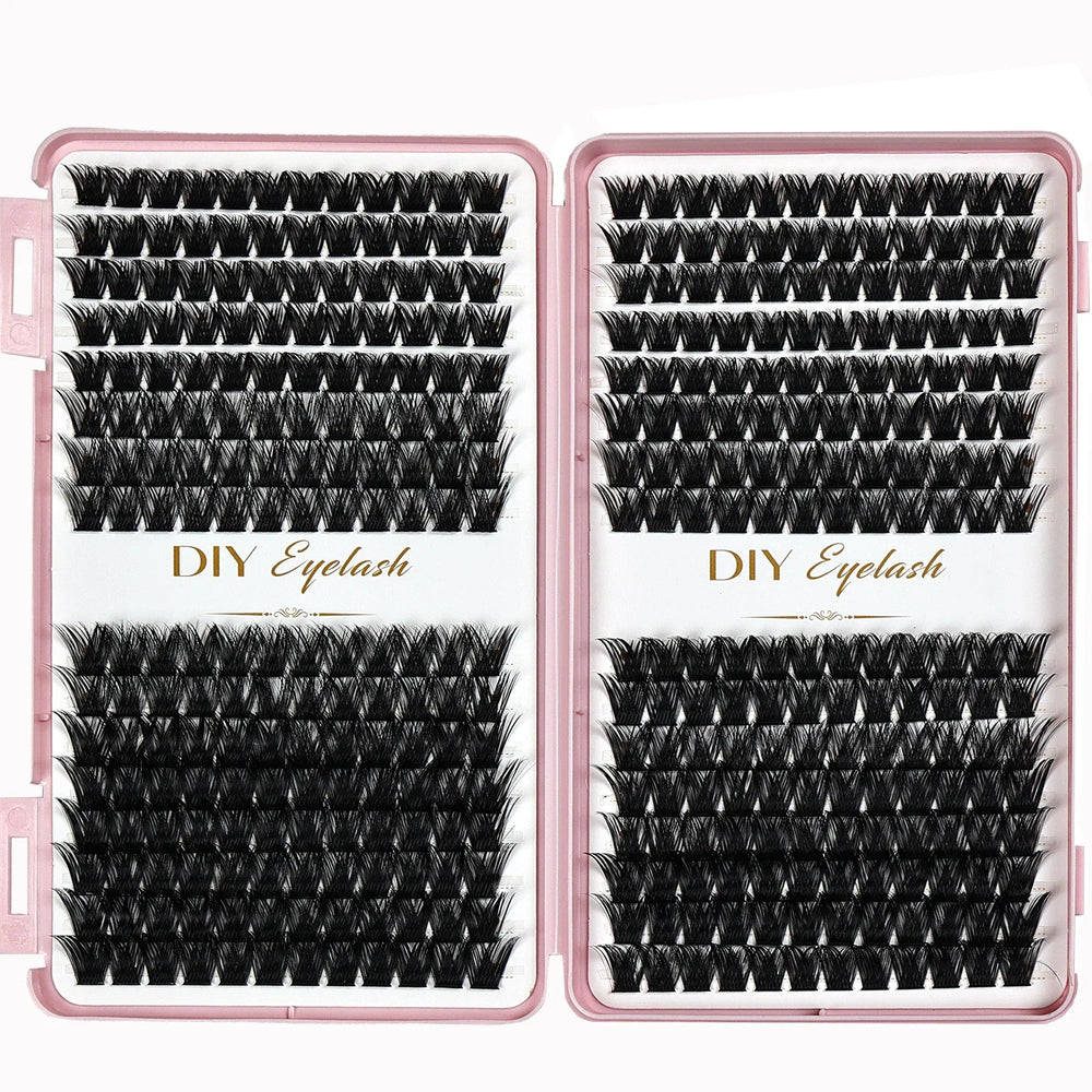 384pcs Cluster Lashes Mixed Tray | DIY Natural Look Eyelash Extension additional angle
