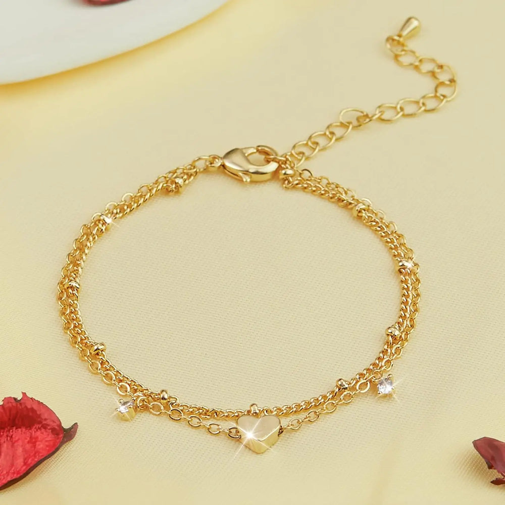 925 Sliver Plated CZ Anklet Bracelets for Women Girl Trendy New Waterproof Heart Char lifestyle view