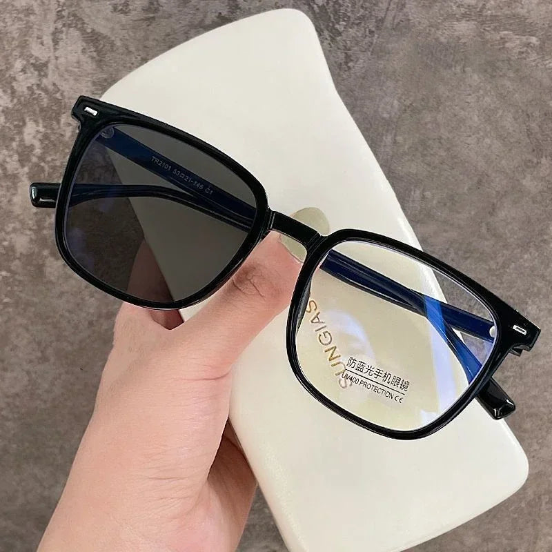 Ultra Light Square Photochromic Sunglasses | Replaceable Lens Eyewear for Men and Wome close-up view