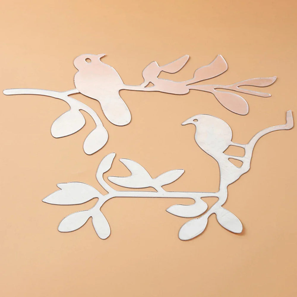 3D Mirror Birds Branch Wall Stickers | Removable Decorative Wall Art for Home detail view
