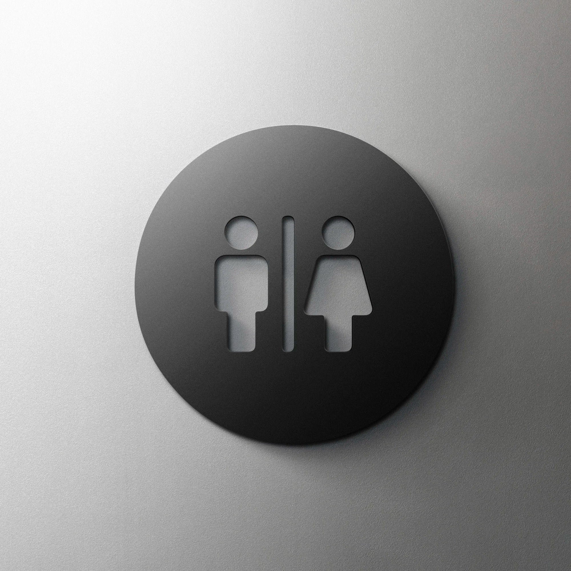 CIFBUY Acrylic 3D WC Toilet Door Sign Modern Self-Adhesive Salon Restaurant Hotel Minima detail view