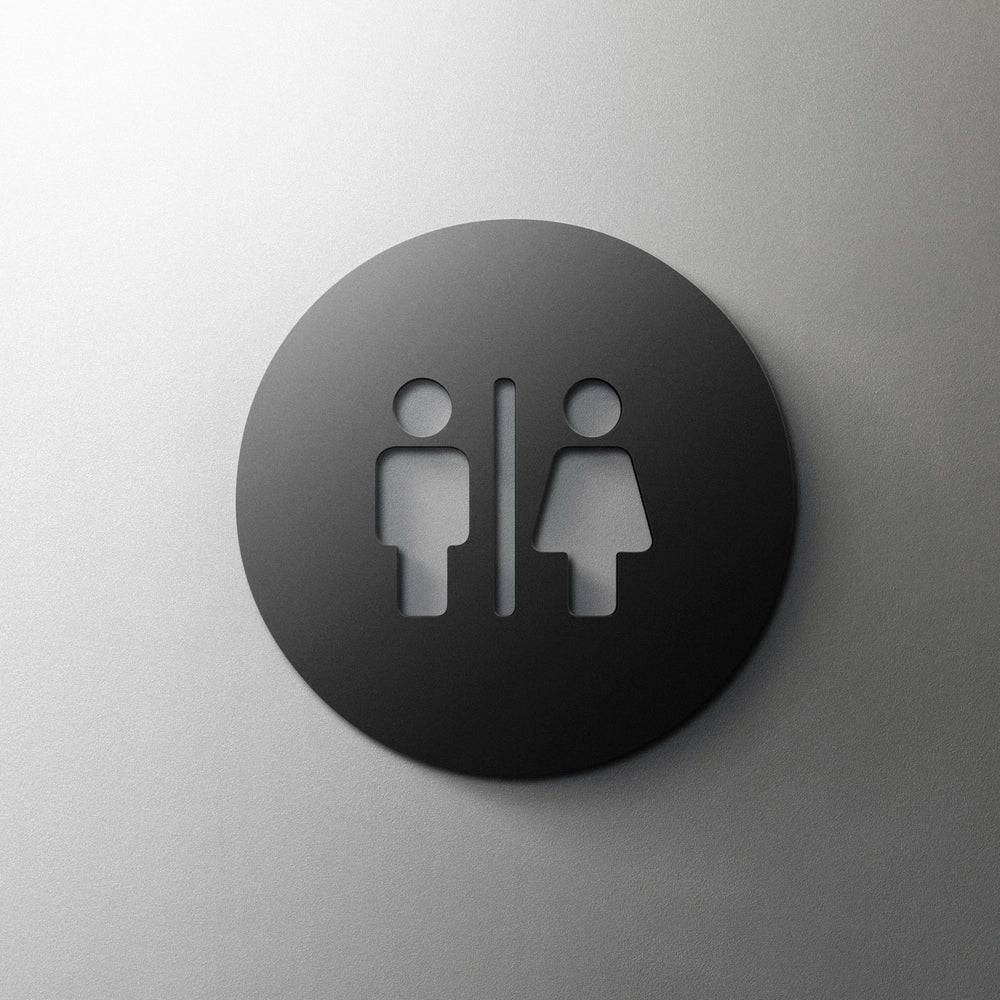 CIFBUY Acrylic 3D WC Toilet Door Sign Modern Self-Adhesive Salon Restaurant Hotel Minima detail view