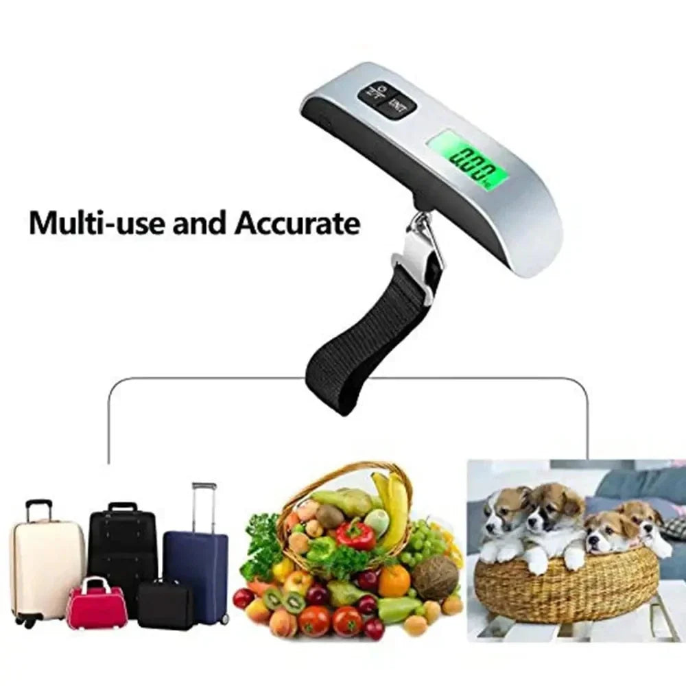 Portable Digital Luggage Scale | 110lb/50kg Travel Hanging Scale with LCD Display detail view