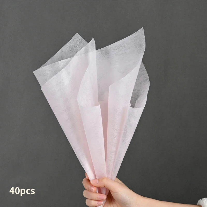 40pcs Milk Cotton Tissue Paper for Flower Wrapping | DIY Bouquet Craft Supplies detail view