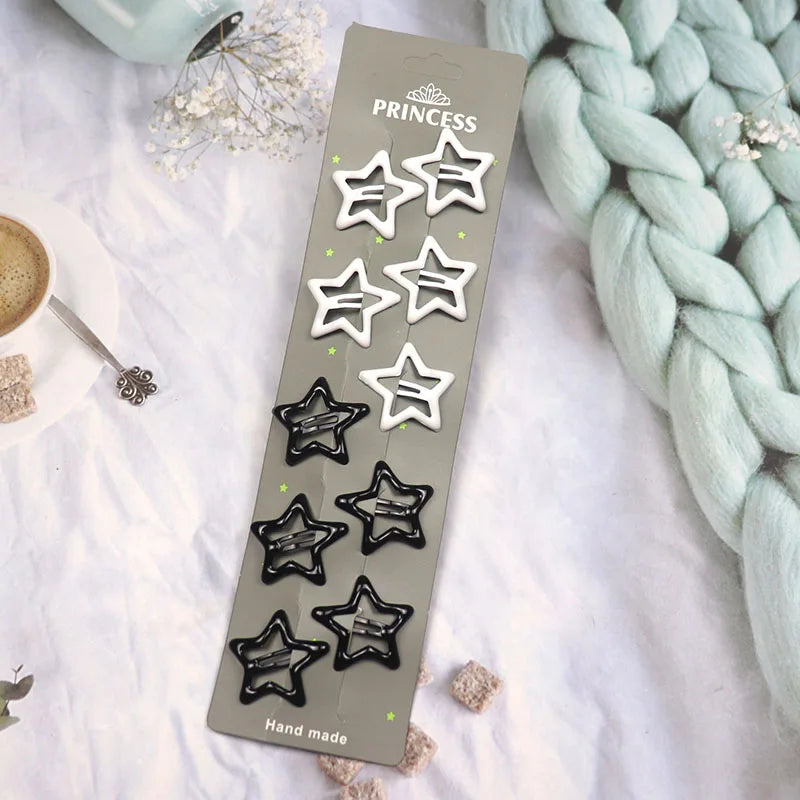 10Pcs Black Coffee Color Barrettes Women Snap Hair Clips Girls Hair Accessories Geome alternate view