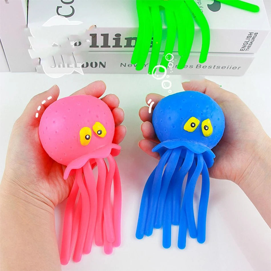 Bath Toys Sponge Water Absorbing Octopus Squeezing Stress Relief Toys Summer Swimming close-up view