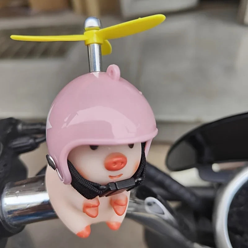 Cute little pig decoration Electric Scooter Pig Decoration Wearing Helmet Car Ornament Motorcycle Bicycle