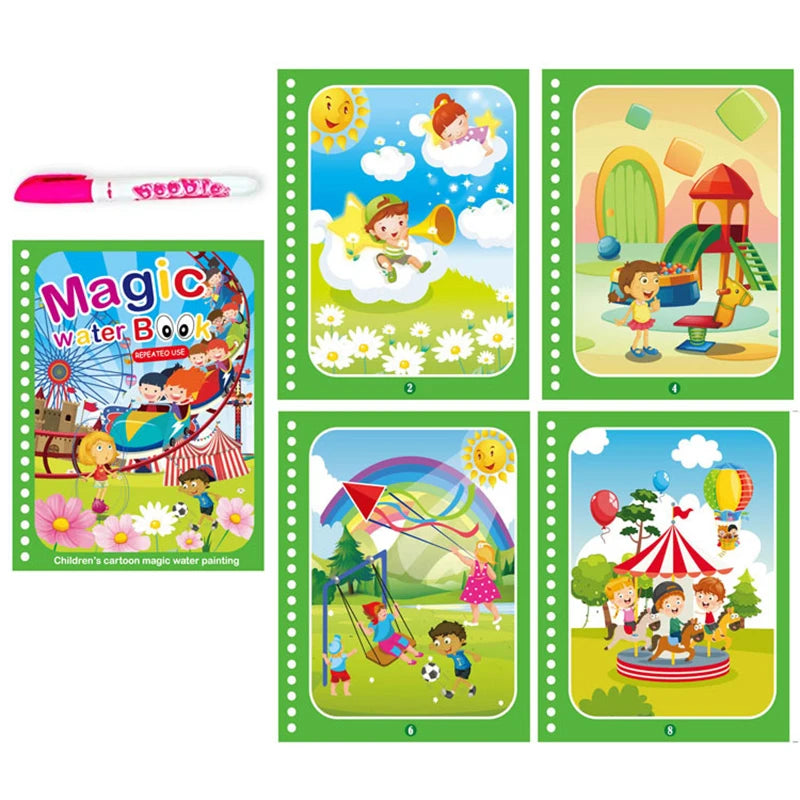 Children Early Education Toys Magical Book with Pen Water Drawing Montessori Toys G additional angle