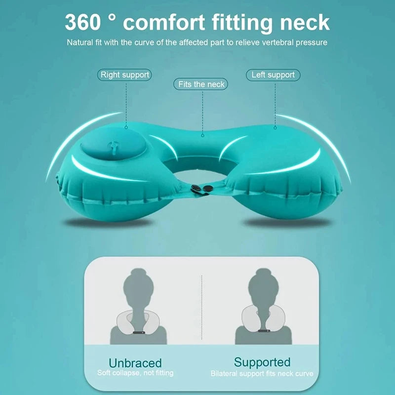 2025 New Inflatable Travel Neck Pillow | Portable U-Shaped Support Pillow additional angle