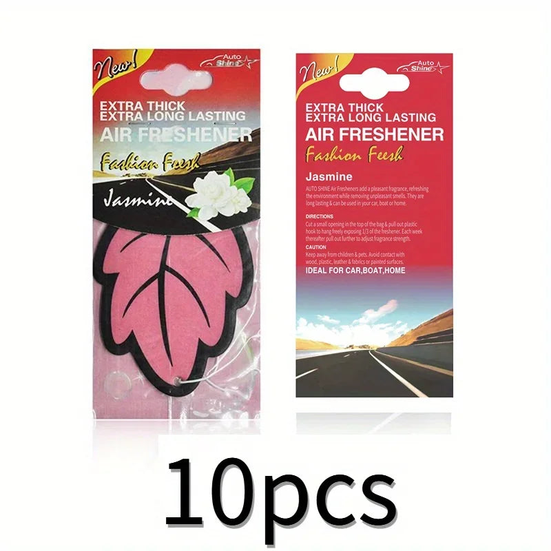 Leaf Shape Hanging Car Air Freshener Tea Paper Scented Tablets