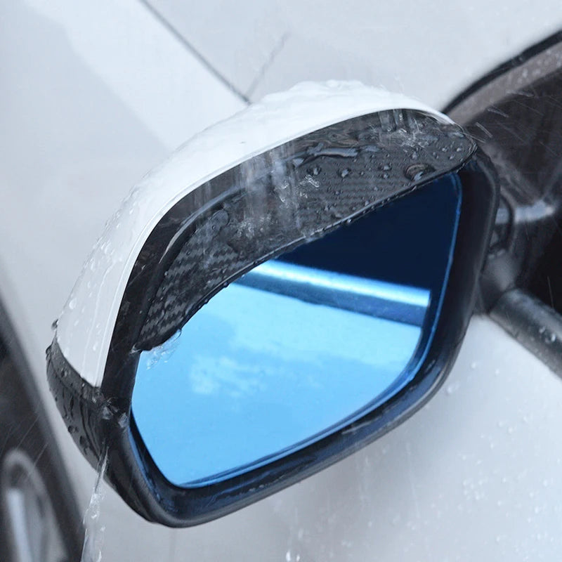 Carbon Fiber Car Rearview Mirror Rain Shield 2Pcs