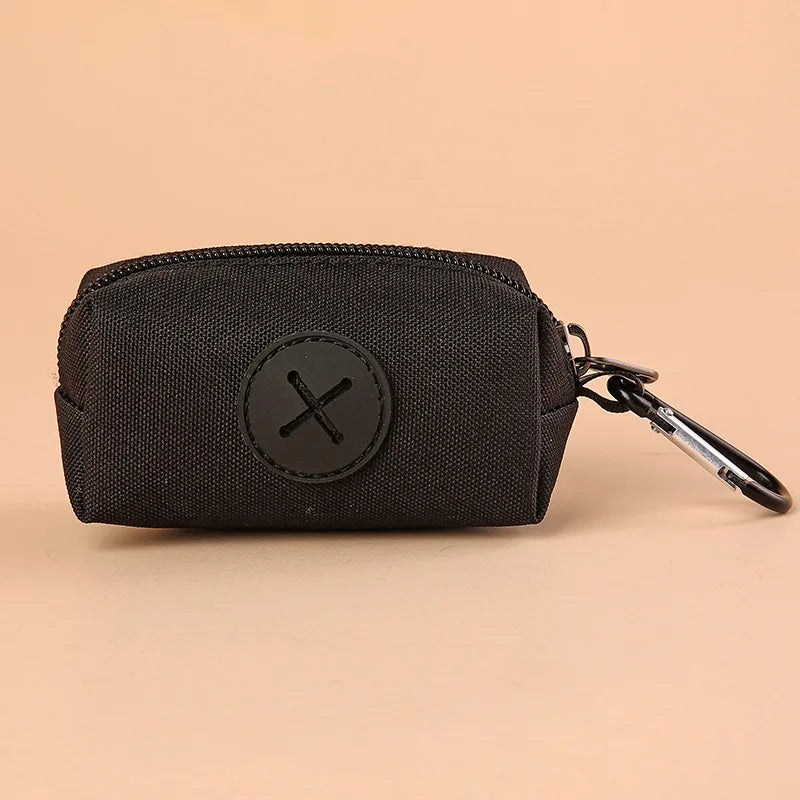 Canvas Dog Poop Bag Holder, Outdoor Pet Waste Bag Dispenser with Carabiner Clip, Animal detail view