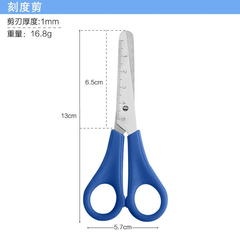Scissors Handmade Scissors Safety Ruler Graduated Scissors Stationery Student additional angle