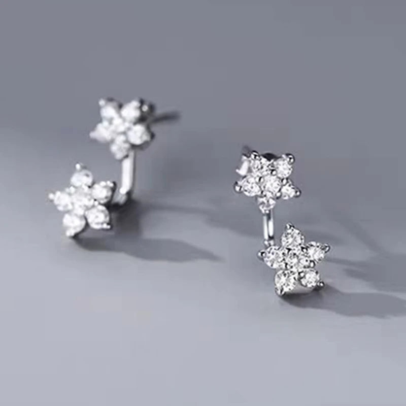 2PCS Double Flower Stud Earring Womem Fashion Tragus Piercing Earring Cartilage Jewel lifestyle view
