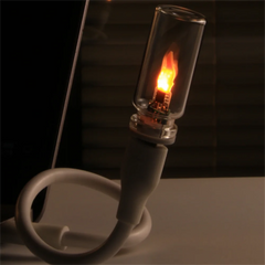 USB LED Flashing Candle Light | 5V Flame Night Light with Frosted Clear Glass and Touc close-up view