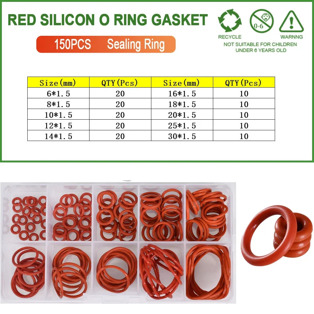 Red Silicone O-Ring Sealing Gasket | Food Grade VMQ Rubber Washer for Cooker additional angle