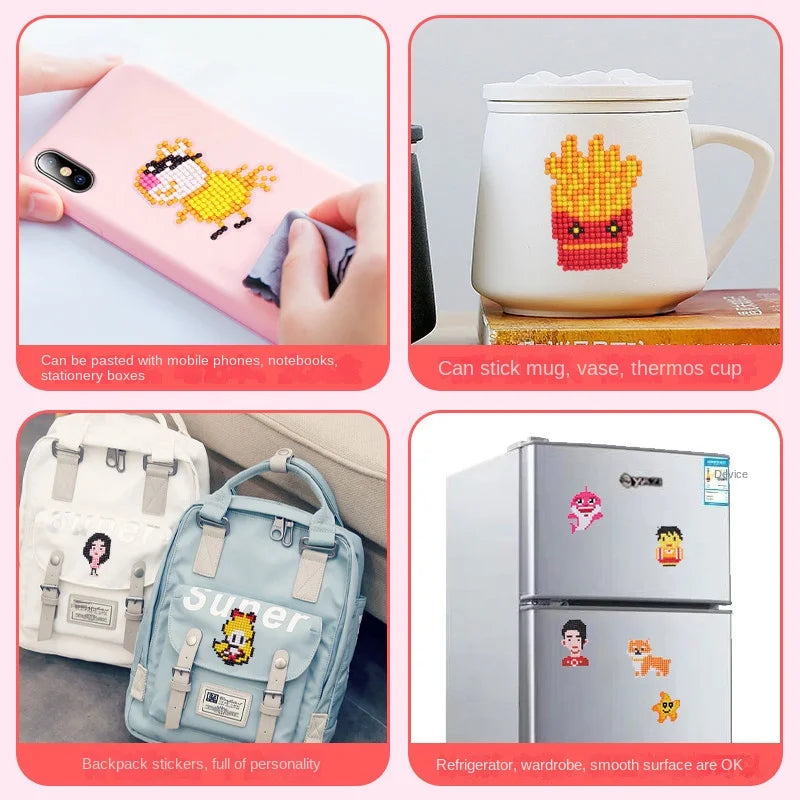 Child Diamond DIY Painting Sticker Set Toys Colorful Cartoon Sticker Handmade Arts Cr alternate view