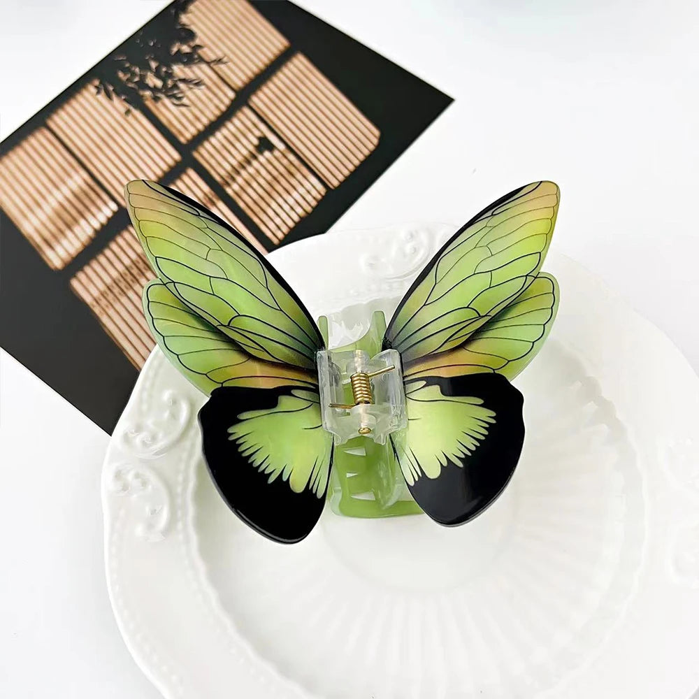 1Pc Big and Elegant Butterfly Hair Claw Clips, Colorful Claw Clips Accessories for Women Thin and Medium Hair, Styling Accessori