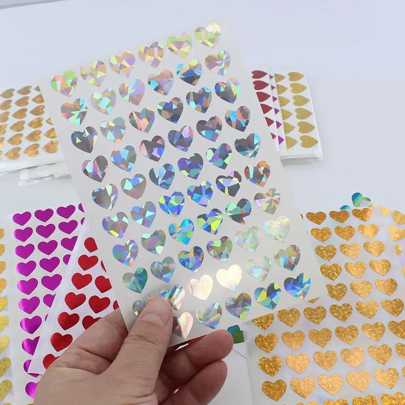 10sheet Glitter Heart Style Sticker for DIY Decor Scrapbook Journal 3MM Mini Heart additional angle