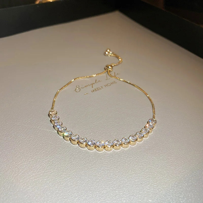 Wave Geometry Adjustable Bracelet Bangle Luxury Fashion Rhinestone Crystal Bracelets alternate view