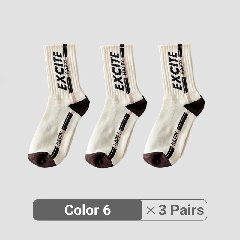 1/3/5/8 Pairs Retro American Men's Mid-rise Socks Women Ins-style Casual Sports Baske alternate view