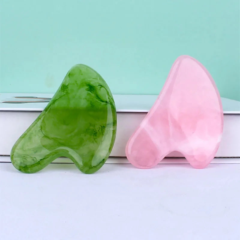 Resin Gua Sha Stone | Face Roller and Gouache Scraper Tool close-up view